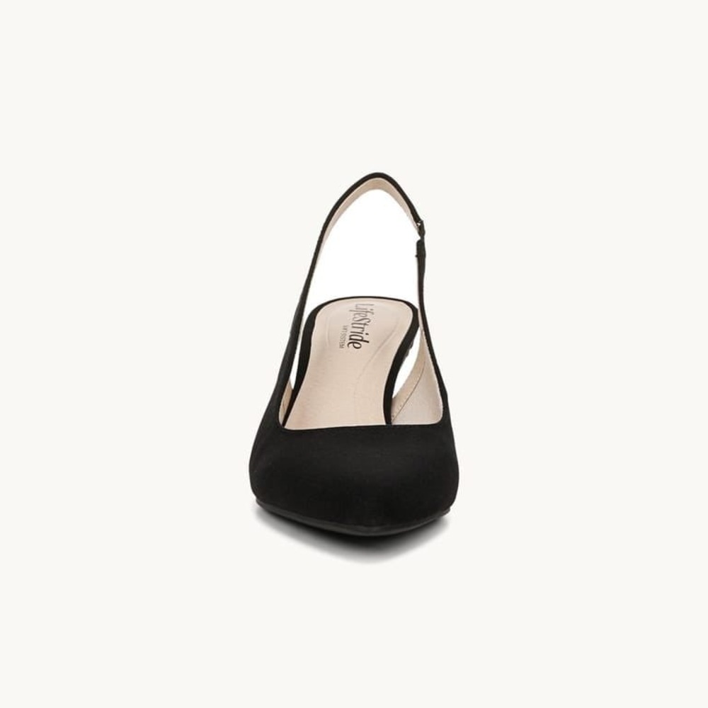 LifeStride Annalise Black Micron Slingback Pump Heels 9.5W Wide Width - Picture 8 of 11